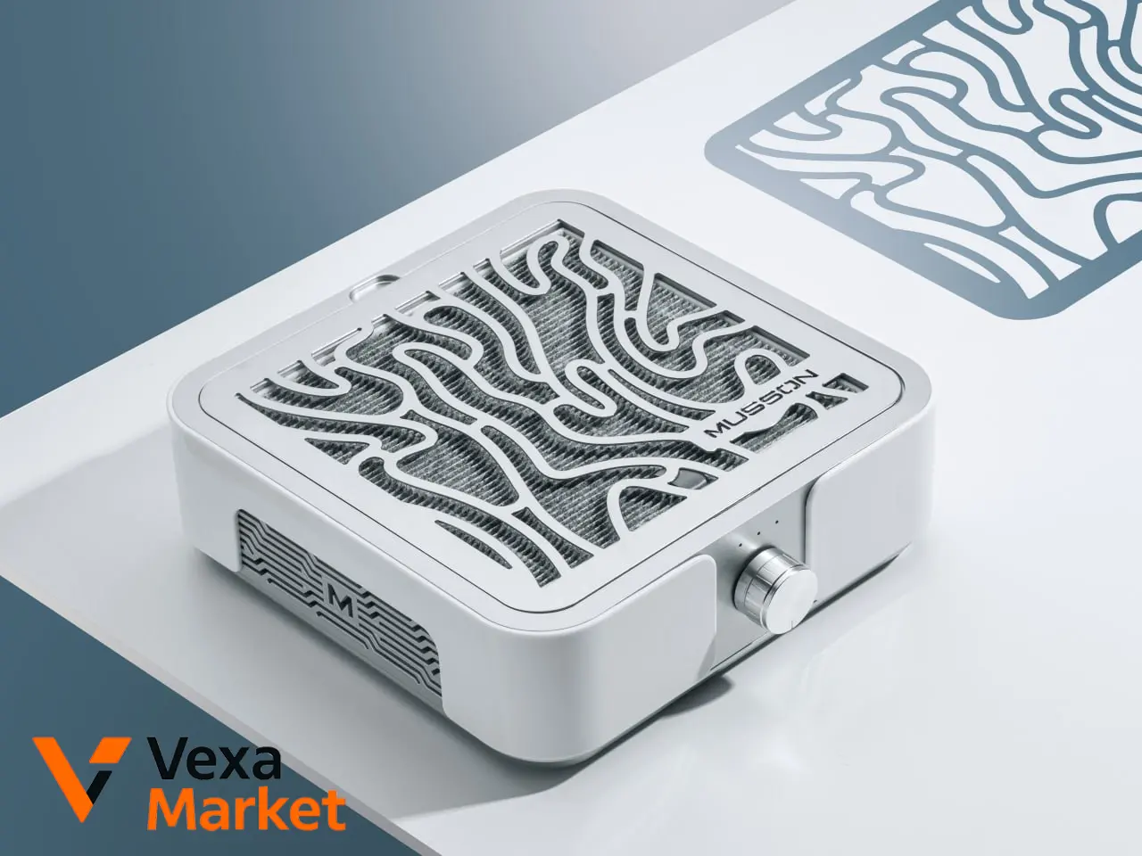 Вытяжка для маникюра MUSSON X2/X3 72W Graphite/Silver