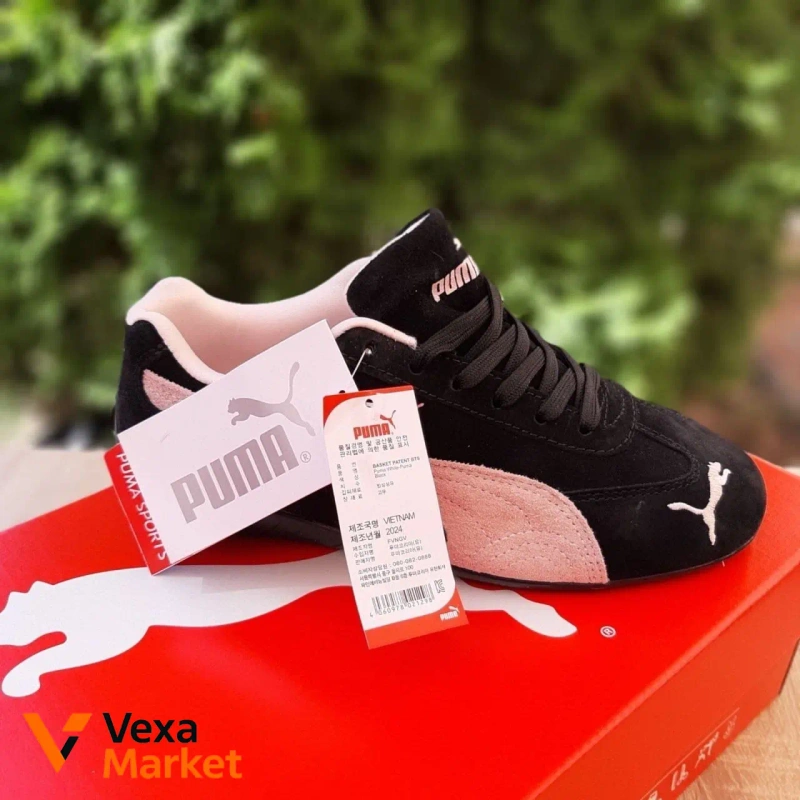 Женские кроссовки Puma замша розовые — фото 2