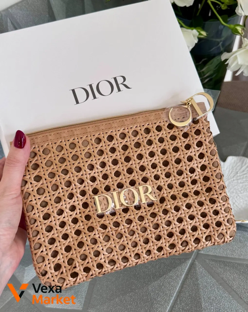 Клатч DIOR из ротанга 22х16 см — фото 8