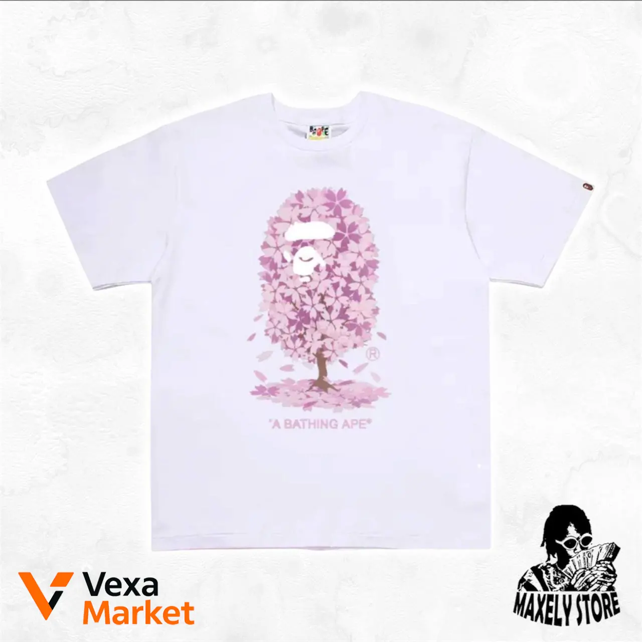 Футболка A Bathing Ape Bape с принтом цветущего дерева