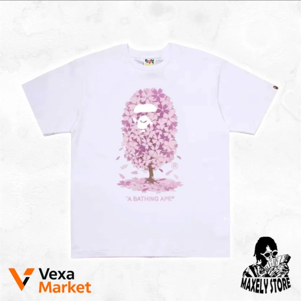 Футболка A Bathing Ape Bape с принтом цветущего дерева
