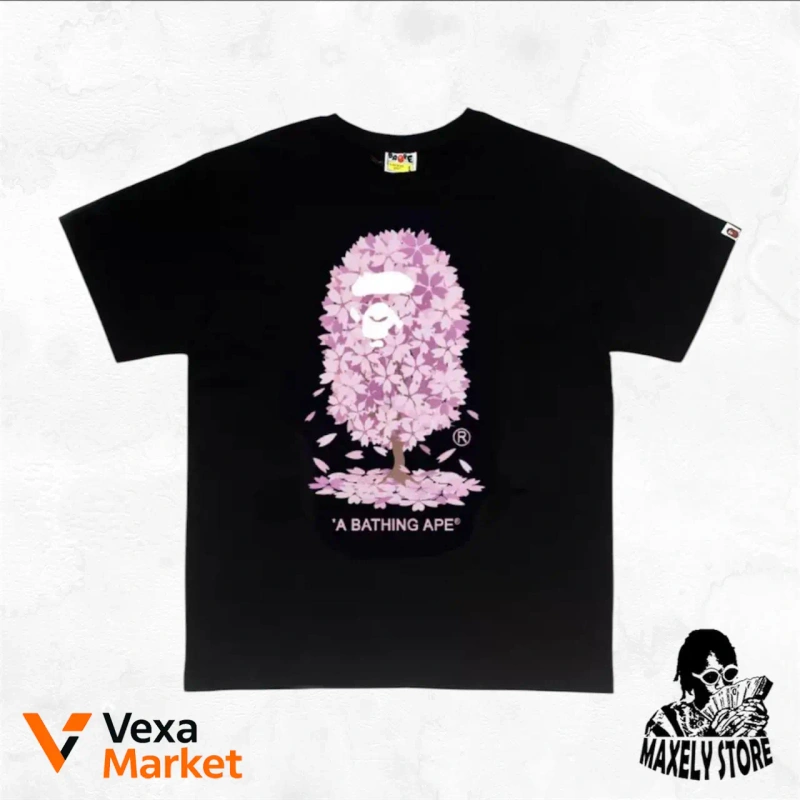 Футболка A Bathing Ape Bape с принтом цветущего дерева — фото 2