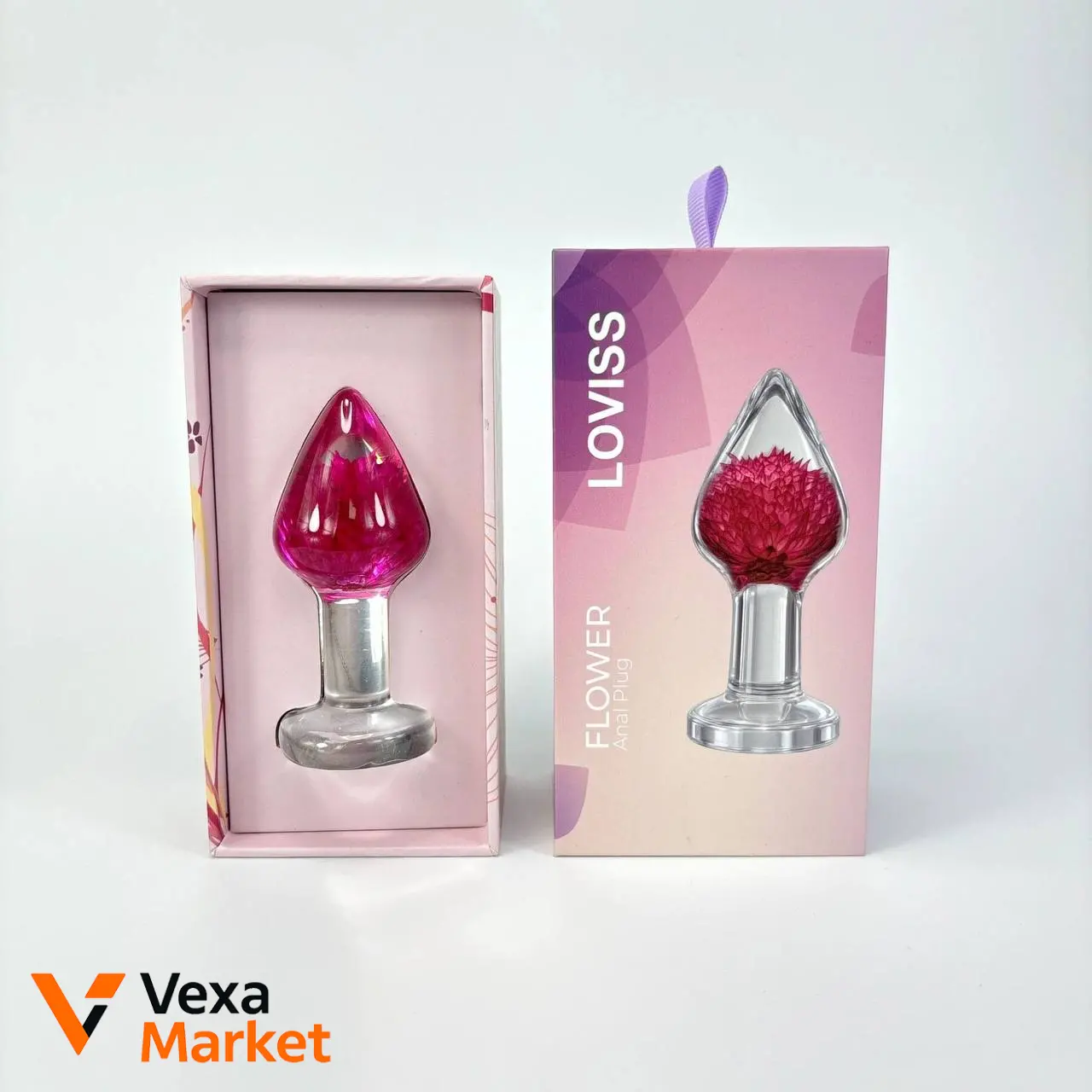 LOVISS Flower Anal Plug с настоящим цветком внутри