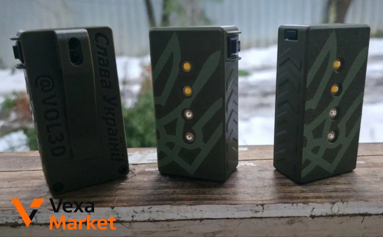 Тактичний ліхтар Vol3D з червоним та білим світлом, 2700 mAh