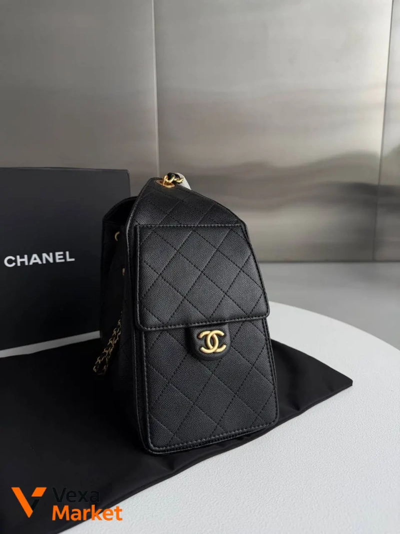 Chanel Hobo 25 черная зернистая кожа — фото 2