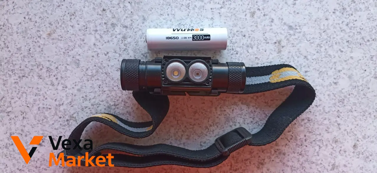 Налобный фонарь Wurkkos H25LR с аккумулятором 18650 3000mAh, Type-C