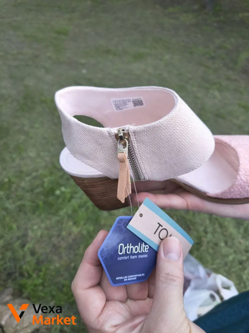Босоніжки TOMS персикові з золотим відливом — фото 9