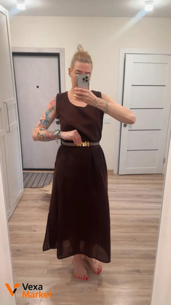 Оверсайз сукня з льону універсального розміру M/L/XL