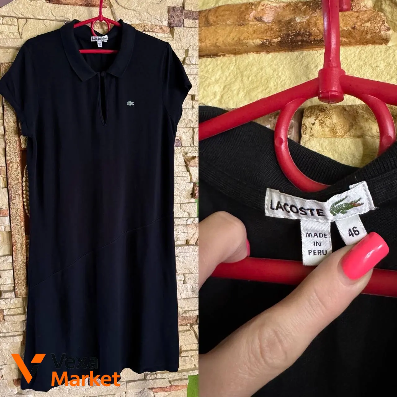 Сукня Lacoste жіноча чорна розмір 46