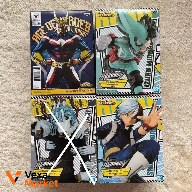 Фігурки персонажів My Hero Academia (All Might, Izuku Midoriya, Shigaraki, Todoroki)