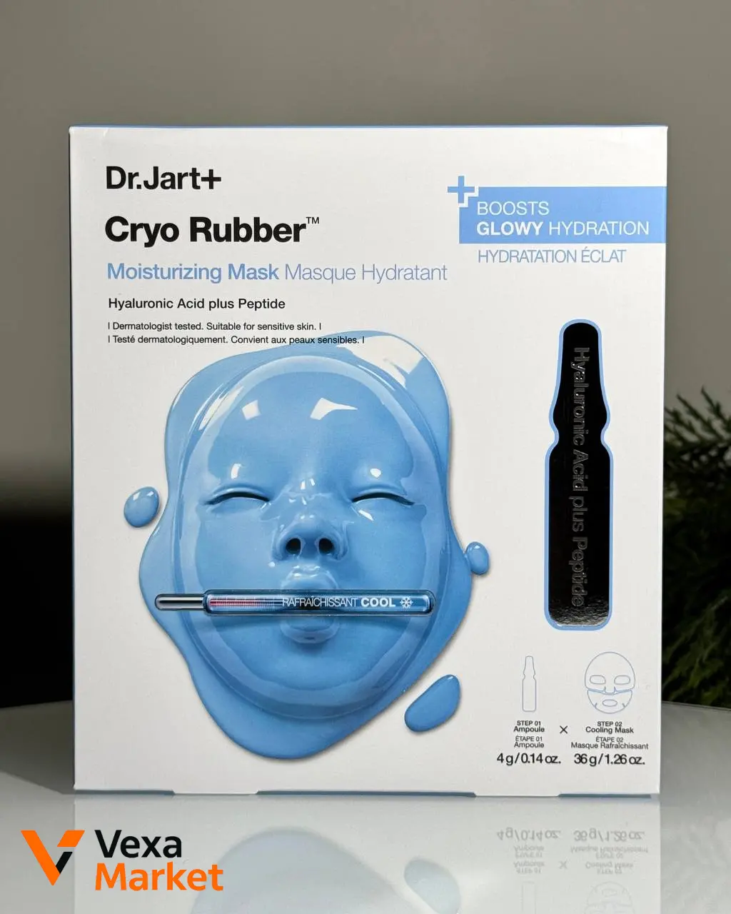 Dr. Jart+ Cryo Rubber Moisturizing Face Mask з гіалуроновою кислотою та пептидом