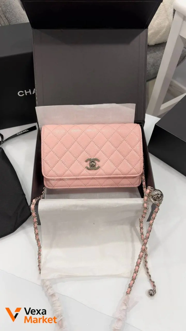 Chanel Wallet зерниста шкіра рожевий