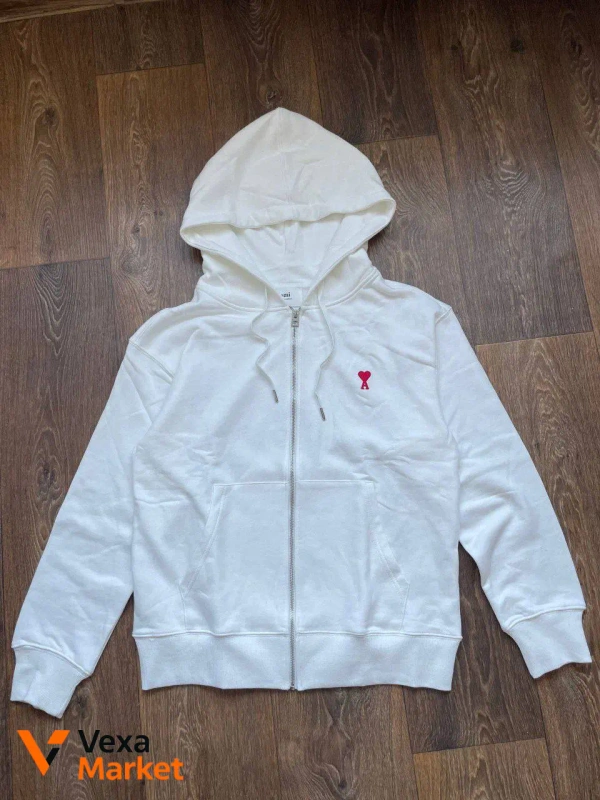 Zipper Hoodie Ami Paris L White