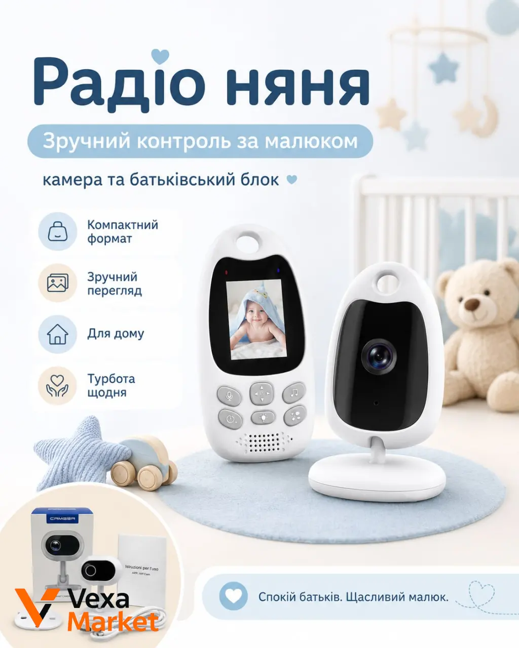 Радіоняня з камерою для спокою батьків