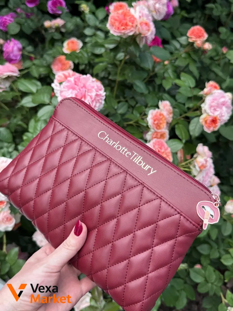 Косметичка Charlotte Tilbury рожева з PU-шкіри — фото 4