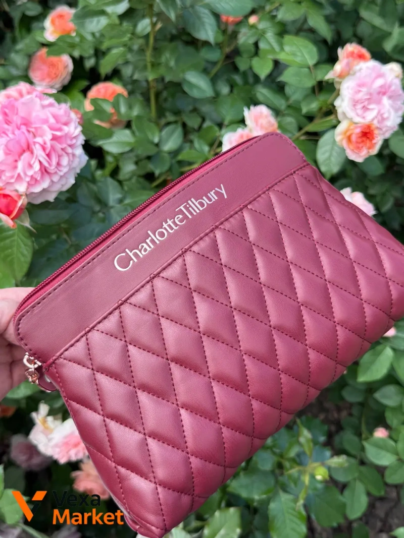 Косметичка Charlotte Tilbury рожева з PU-шкіри — фото 5