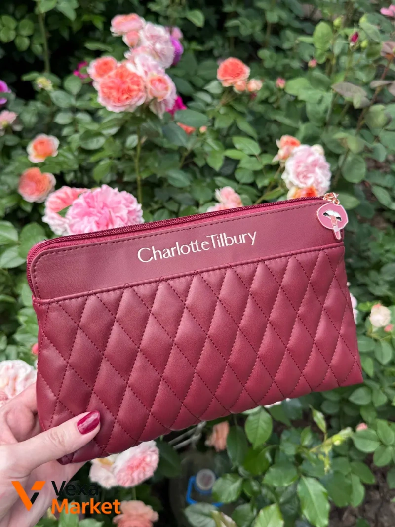 Косметичка Charlotte Tilbury рожева з PU-шкіри — фото 7