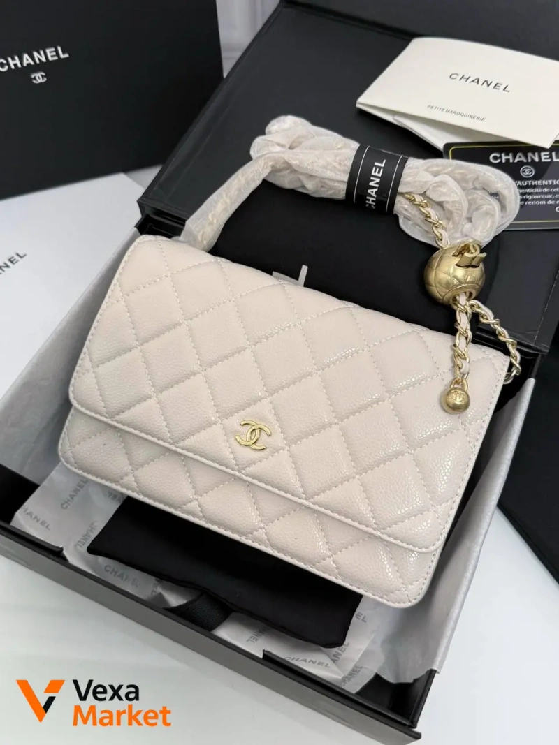 Сумка клатч Chanel WOC біла — фото 2