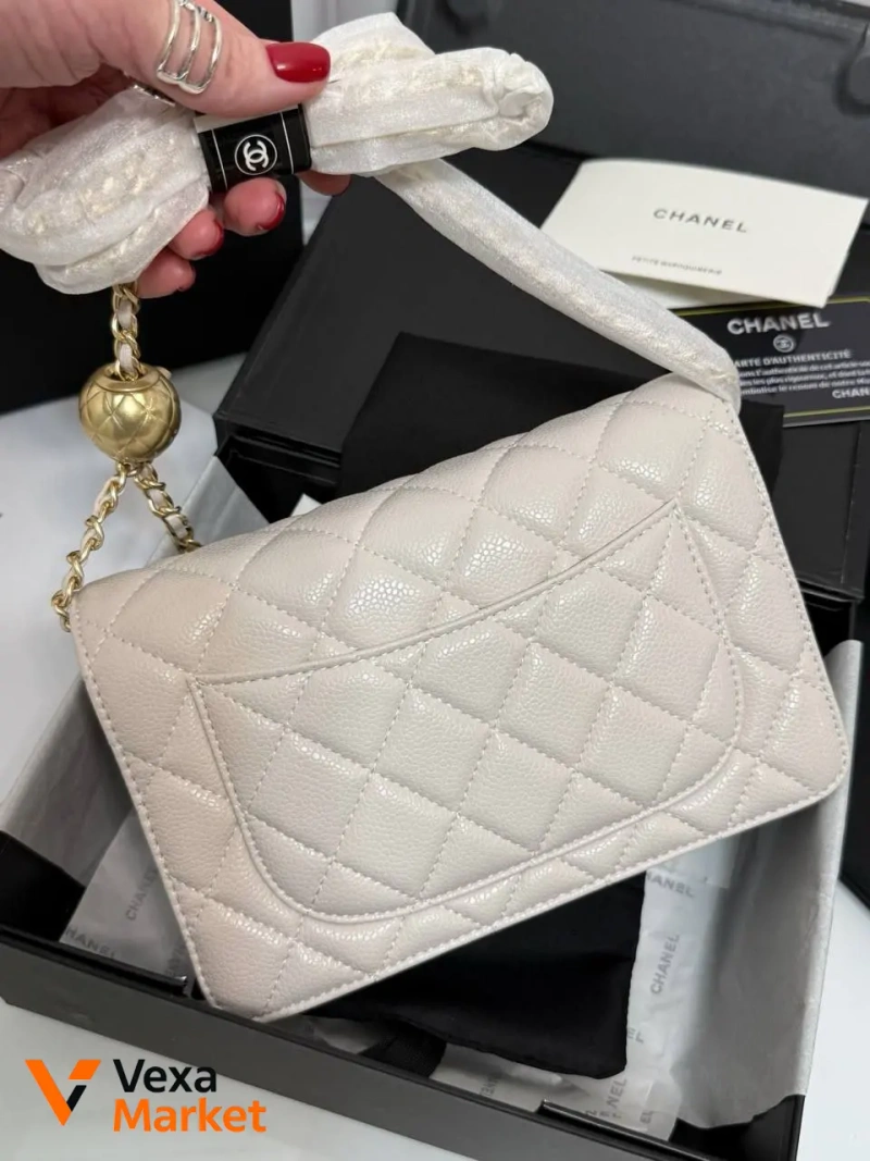 Сумка клатч Chanel WOC біла — фото 3