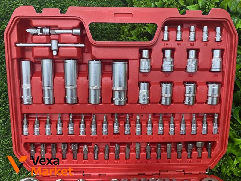 Набір інструментів Intertool ET-9108 1/2 & 1/4 110 од. — фото 3