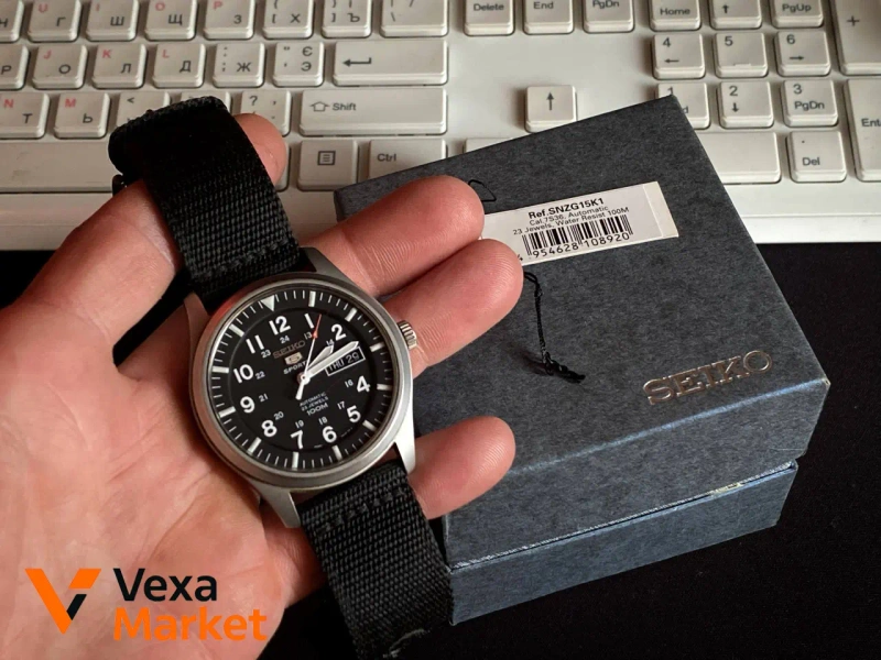 Мужские механические часы Seiko 5 Automatic Military 7S36 — фото 4