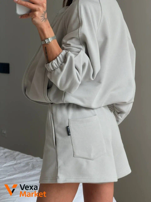 Костюм жіночий oversize бомбер та шорти з турецької петлі