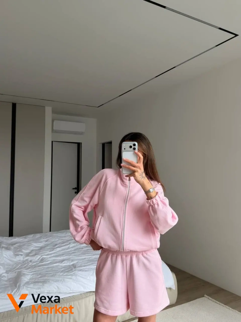 Костюм жіночий oversize бомбер та шорти з турецької петлі — фото 3