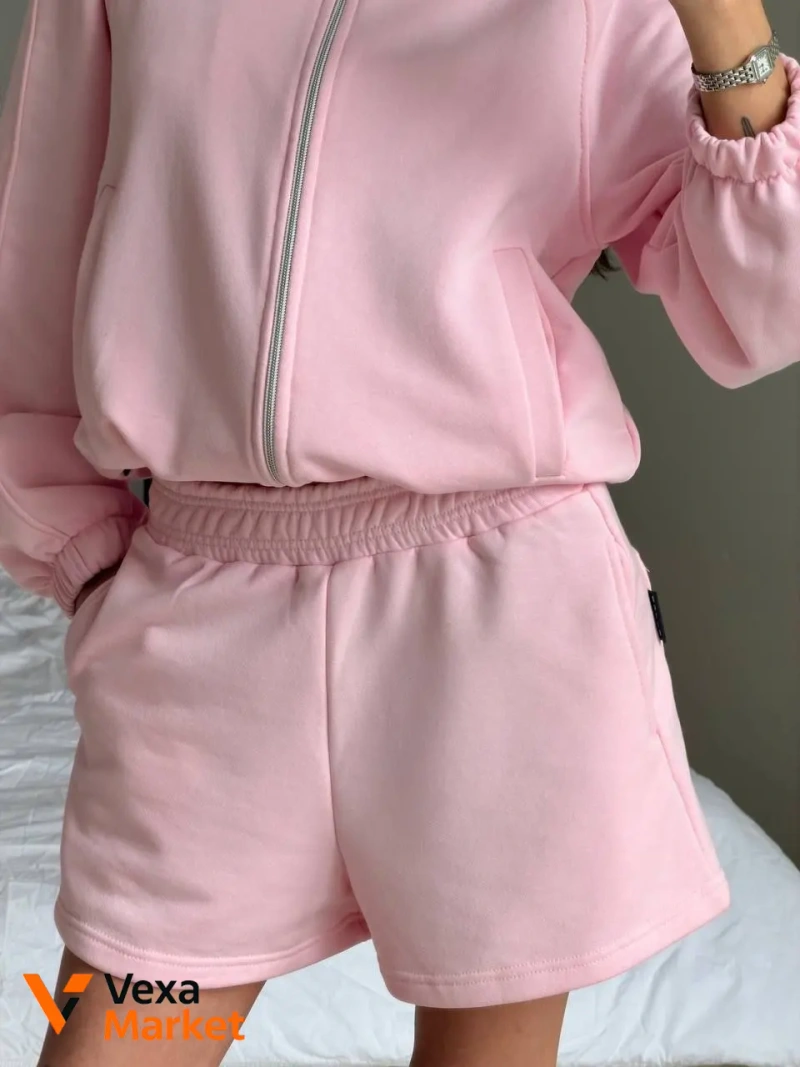 Костюм жіночий oversize бомбер та шорти з турецької петлі — фото 4