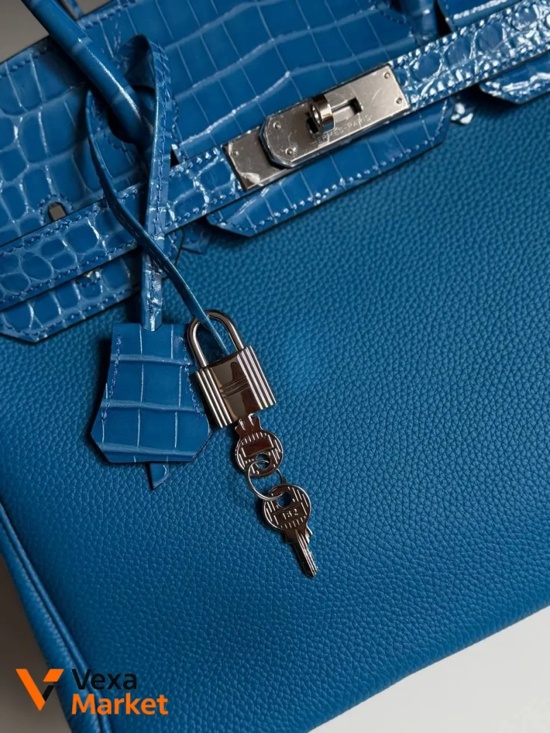 Hermes Birkin 30 см синяя — фото 2