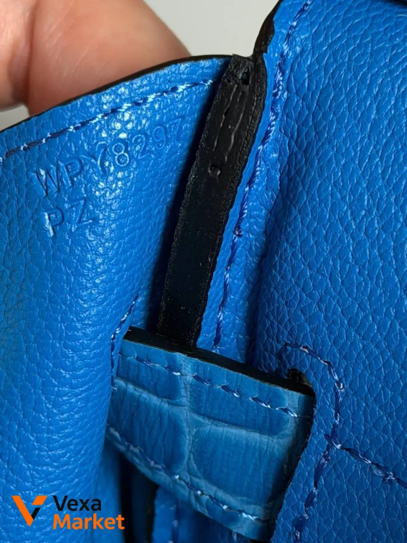 Hermes Birkin 30 см синяя — фото 4