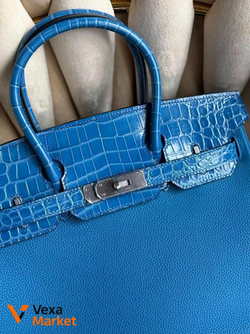 Hermes Birkin 30 см синяя — фото 7