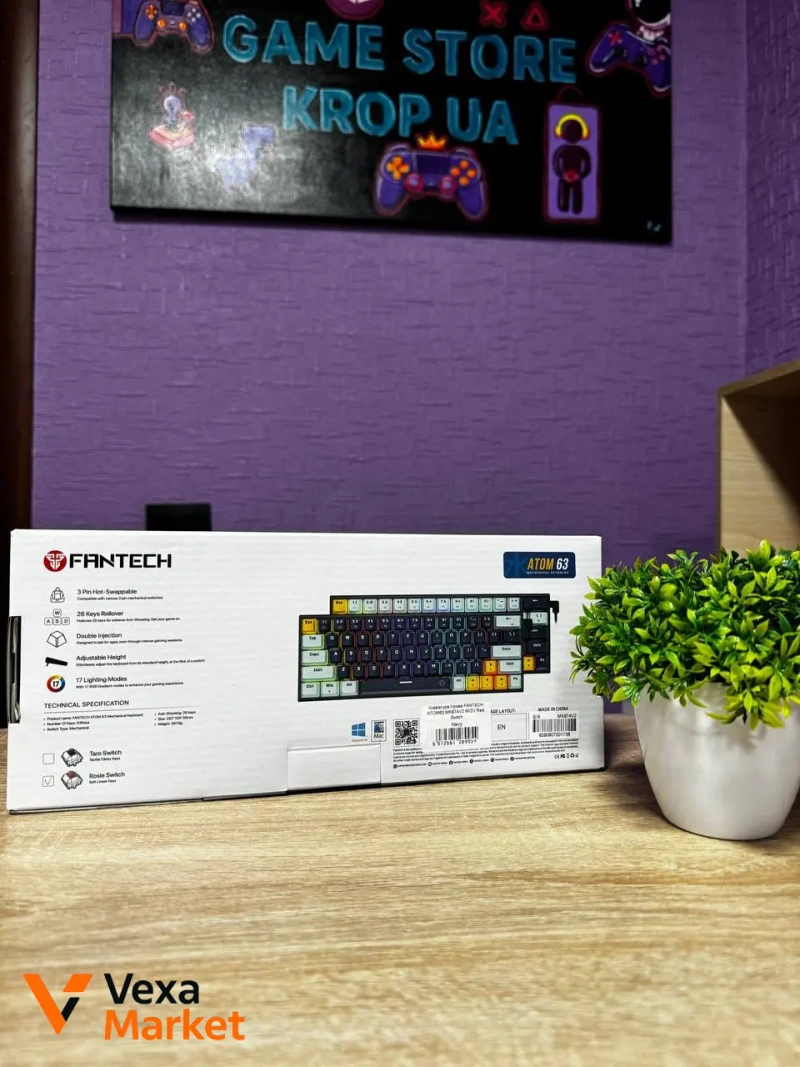 Ігрова клавіатура FANTECH ATOM63 MK874V2 MIZU Red Switch — фото 2