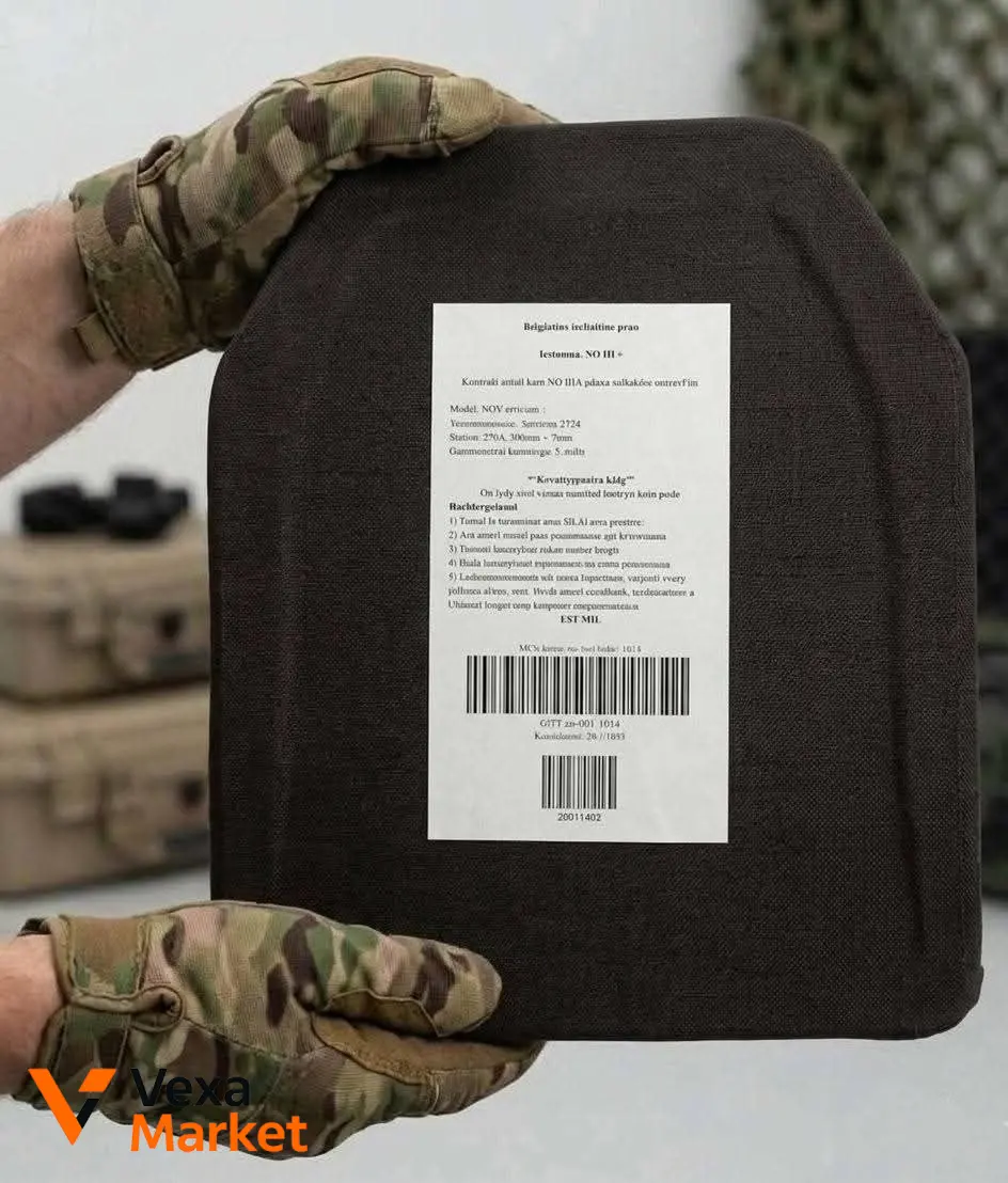 Полегшені бронеплити EST-MIL NIJ III+ 1.9 кг/шт. СВМПЕ 18 мм 25x30 см