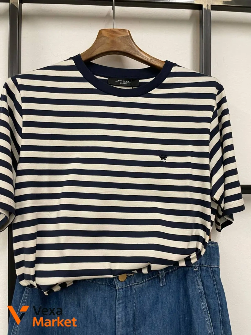 Футболка MaxMara Weekend жіноча смугаста розмір M, L, XL — фото 2