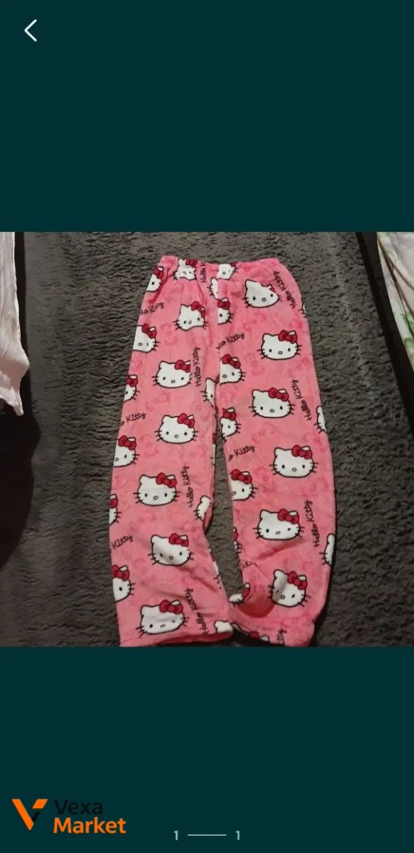 Штани дитячі рожеві з принтом Hello Kitty