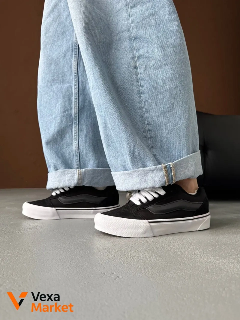 Кросівки Vans Knu Skool White Black шкіра/замша — фото 5