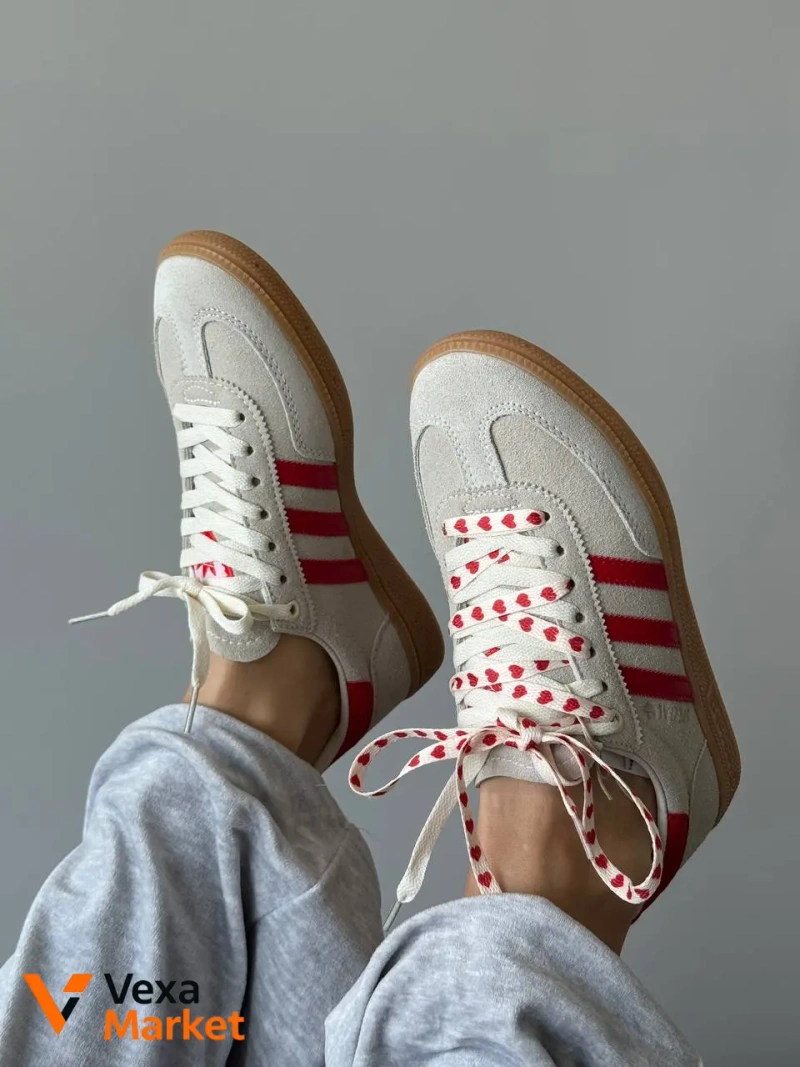 Adidas Spezial Valentines Day бежевые/красные — фото 4