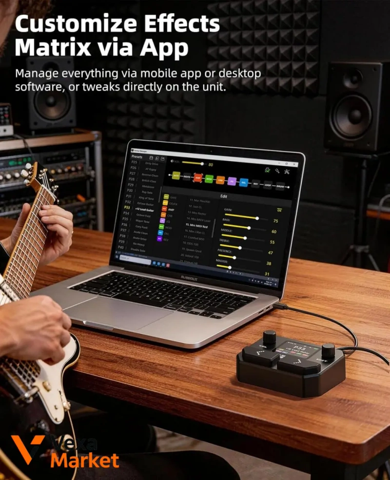LEKATO ME-05 MINI Pocket Multi-Effects процесор для гітаристів/басистів — фото 6