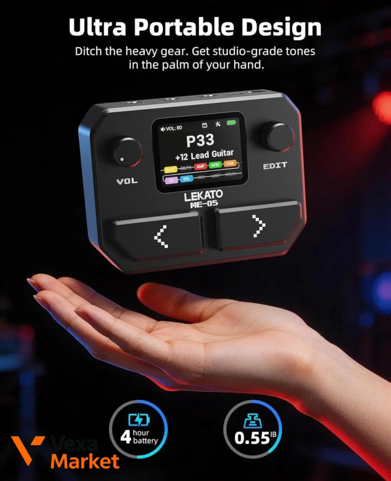 LEKATO ME-05 MINI Pocket Multi-Effects процесор для гітаристів/басистів — фото 8