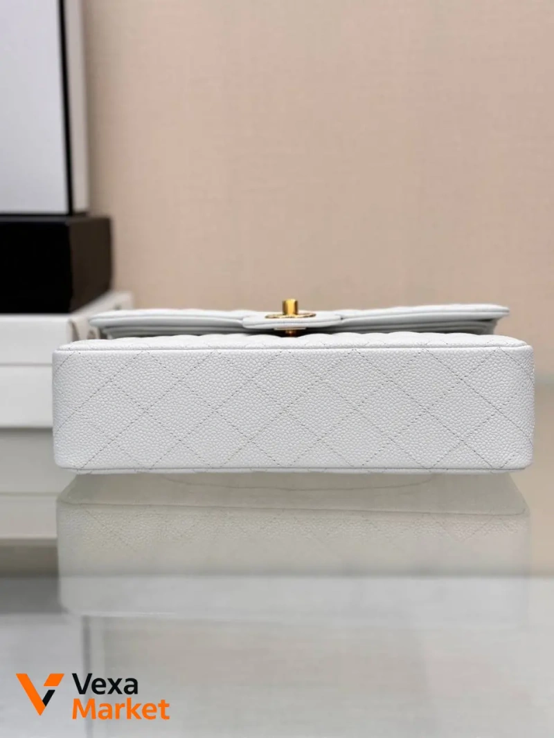 Сумка Chanel Classic Flap Caviar Medium біла — фото 4
