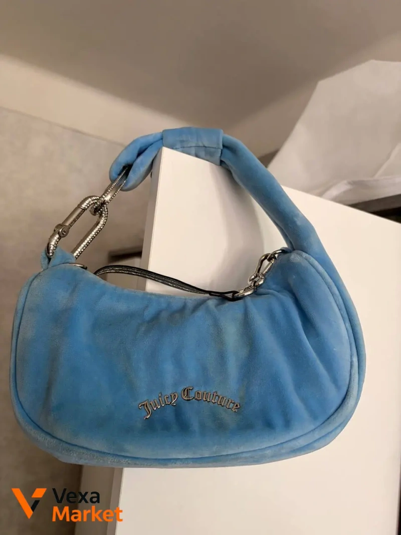 Сумка Juicy Couture блакитна велюрова — фото 2