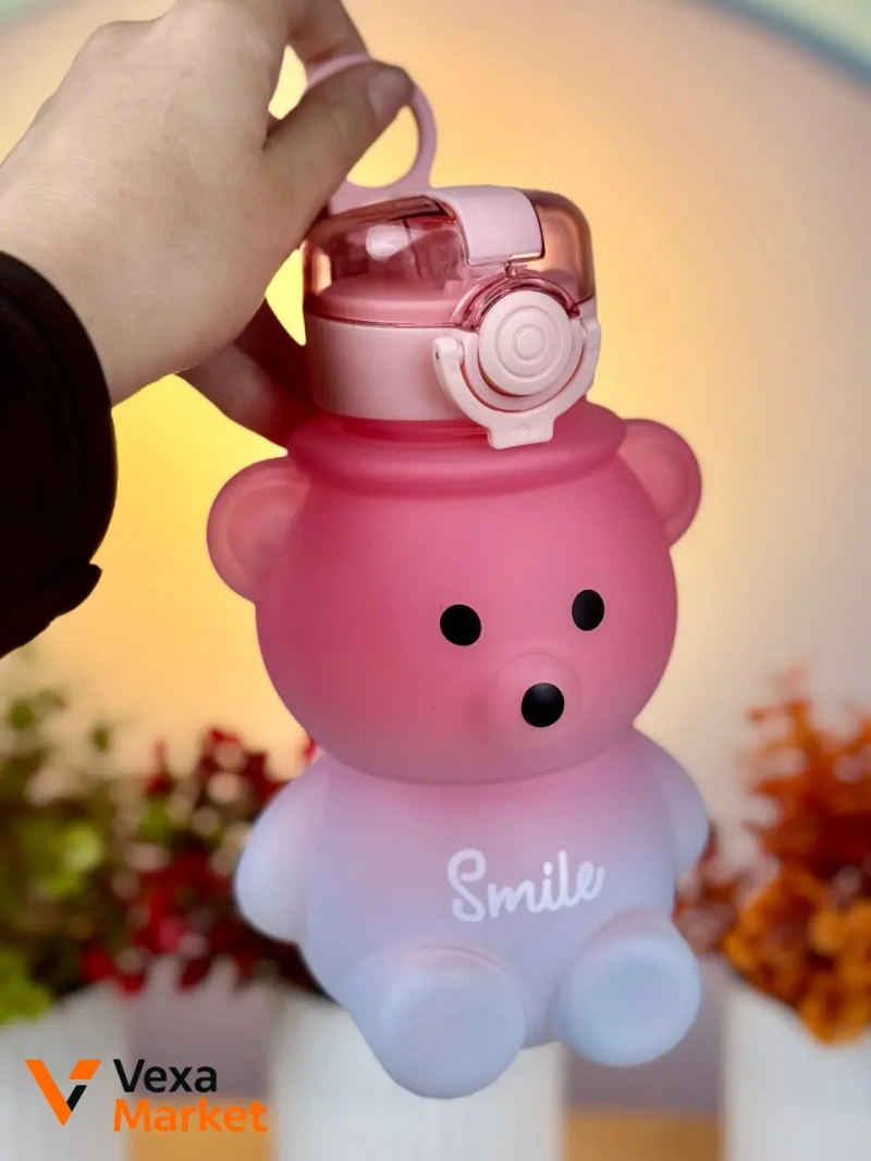 Бутылка для воды детская "Smile" 700 мл с трубочкой и ремешком — фото 3