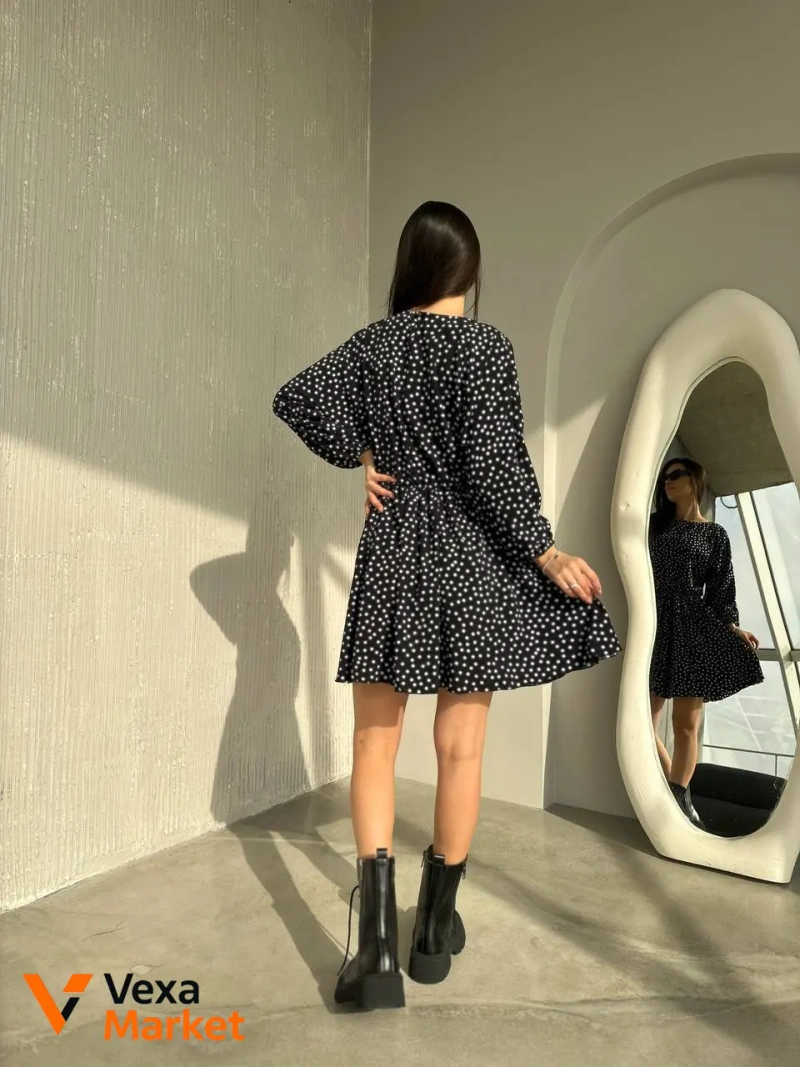 Сукня жіноча в горох, супер софт, one size 42-46 — фото 3