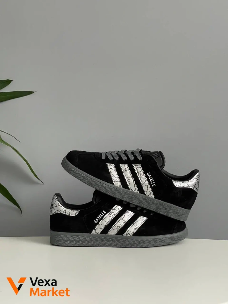 Adidas Gazelle Black Silver — фото 4