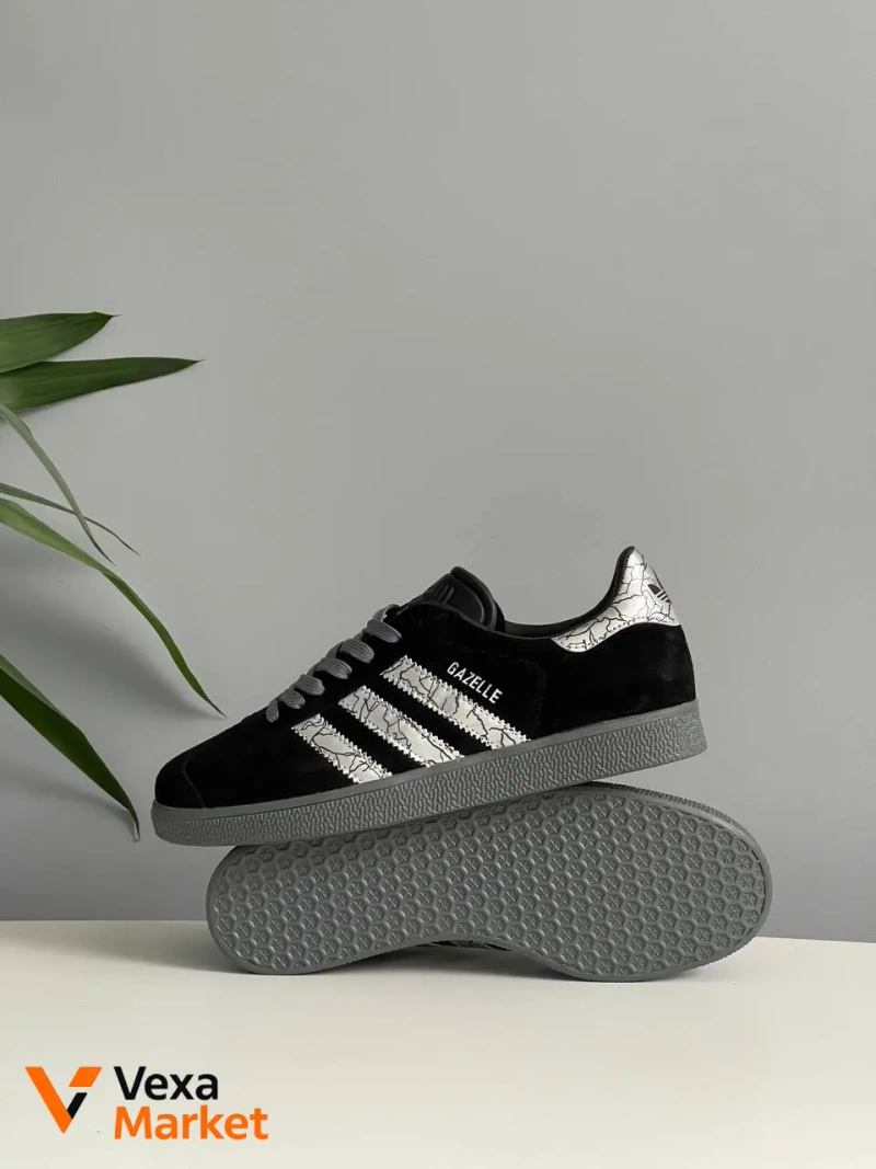 Adidas Gazelle Black Silver — фото 5