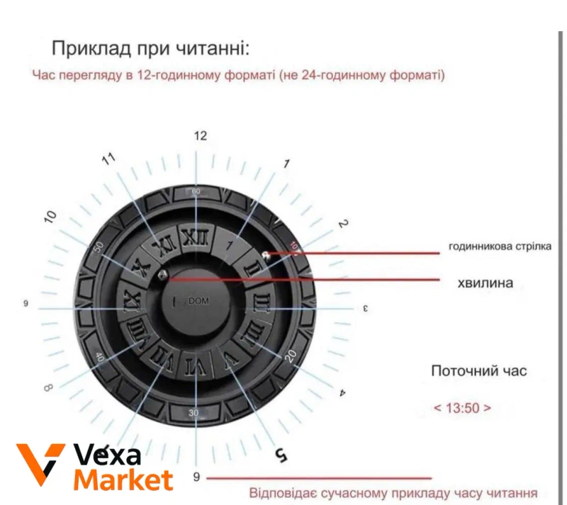 Стильний годинник DOM зодіакальний циферблат золотистий — фото 6