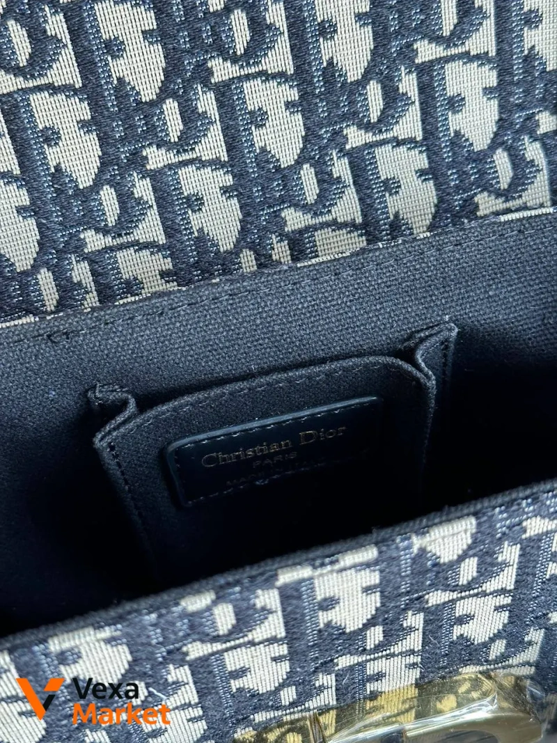 Christian Dior 30 Montaigne Bag Blue/Beige Текстиль/Шкіра — фото 4