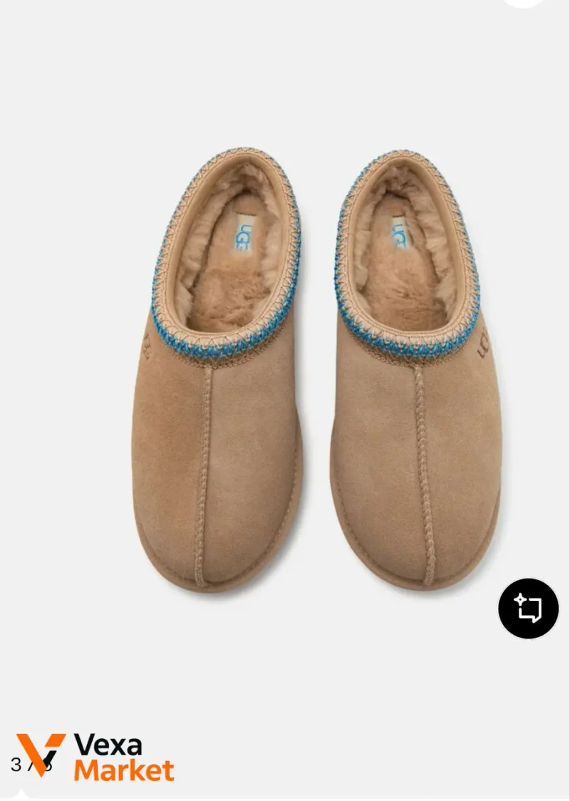 UGG Оригінал лімітований колір беж з бірюзою натуральна замша хутро — фото 2
