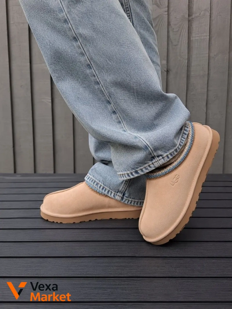 UGG Оригінал лімітований колір беж з бірюзою натуральна замша хутро — фото 4
