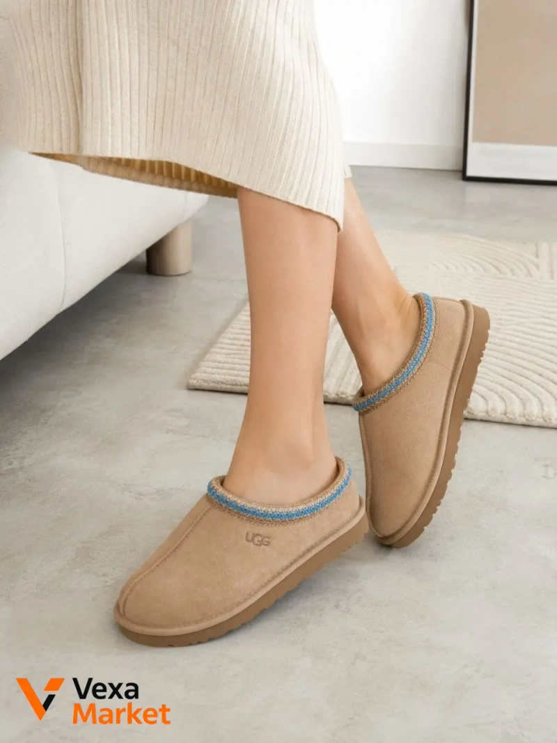 UGG Оригінал лімітований колір беж з бірюзою натуральна замша хутро — фото 5